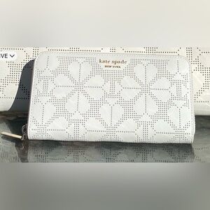 Kate Spade Perforated Spencer Zip Around Continental Wallet